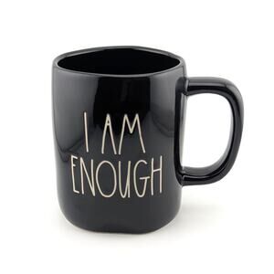 Rae Dunn Coffee Mug I Am Enough Black 2012 Artisan Collection by Magenta Ceramic